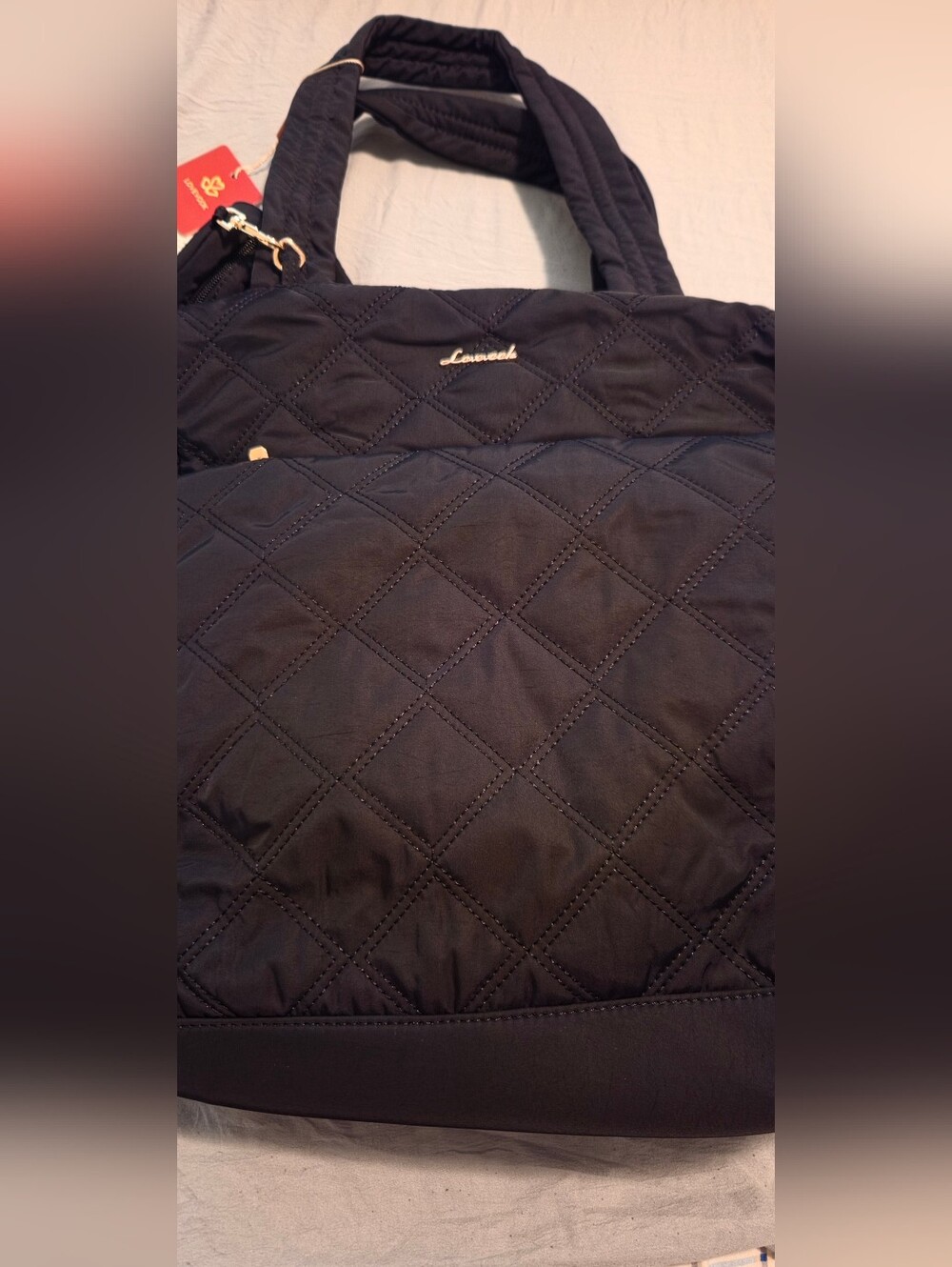 Lacveek Quilted Tote Bag in Black